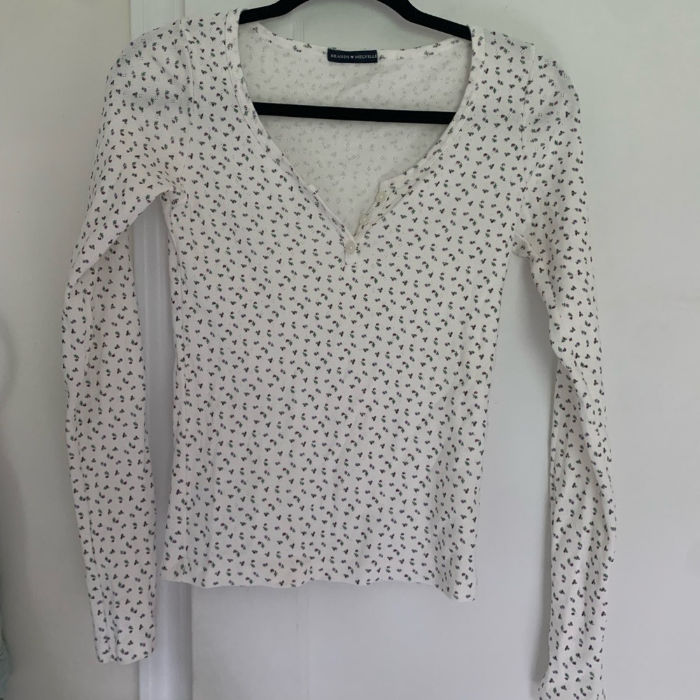 Brandy Melville floral henley